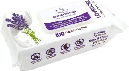best-pet-supplies-8-x-9-pet-grooming-wipes-for-dogs-cats-100-pack-plant-based-deodorizer-for-coats-dry-itchy-or-sensitive-skin-clean-ears-paws-butt-calming-lavender